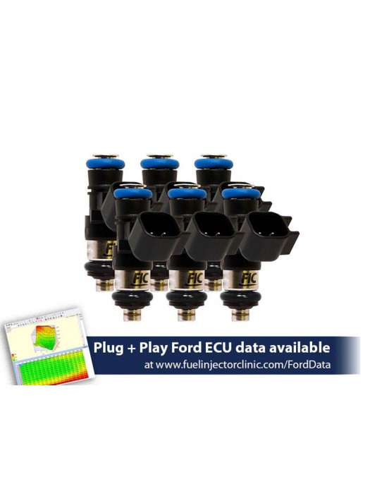 1200cc-D (110 lbs/hr at 43.5 PSI fuel pressure) FIC Fuel  Injector Clinic Injector Set for Ford Mustang V6 (2011-2017)