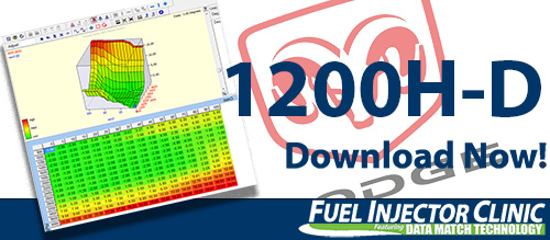 Dodge Data for our 1200Dcc/min Injector