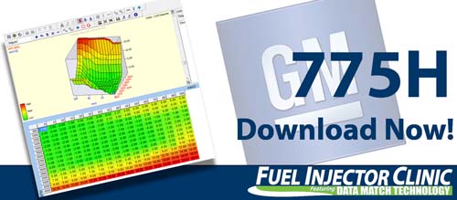 GM Data for our 775cc/min Injector