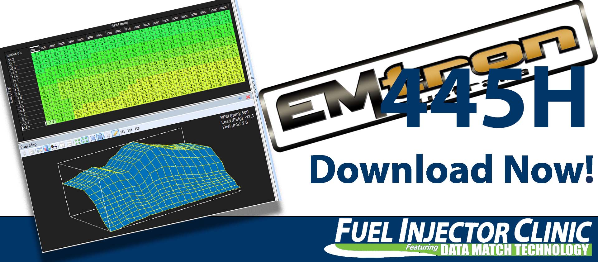 Emtron Data for our 445cc/min Injector