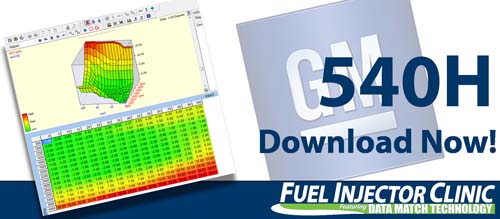 GM Data for our 540cc/min Injector