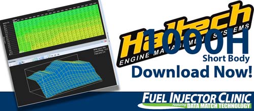 Haltech Data for our 1000cc/min Short Injector