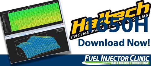 Haltech Data for our 1650cc/min Injector