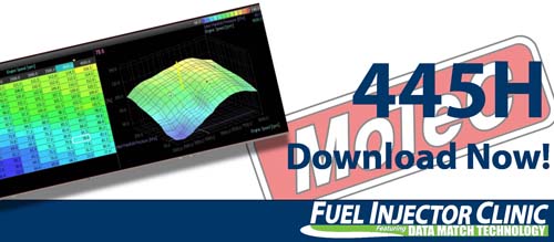 Motec M1 Data for our 445cc/min Injector